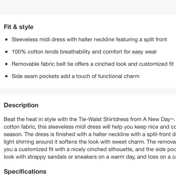 💕NWT A NEW DAY COTTON MIDI DRESS - Picture 6 of 7